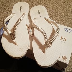 White wedding beach sandals
